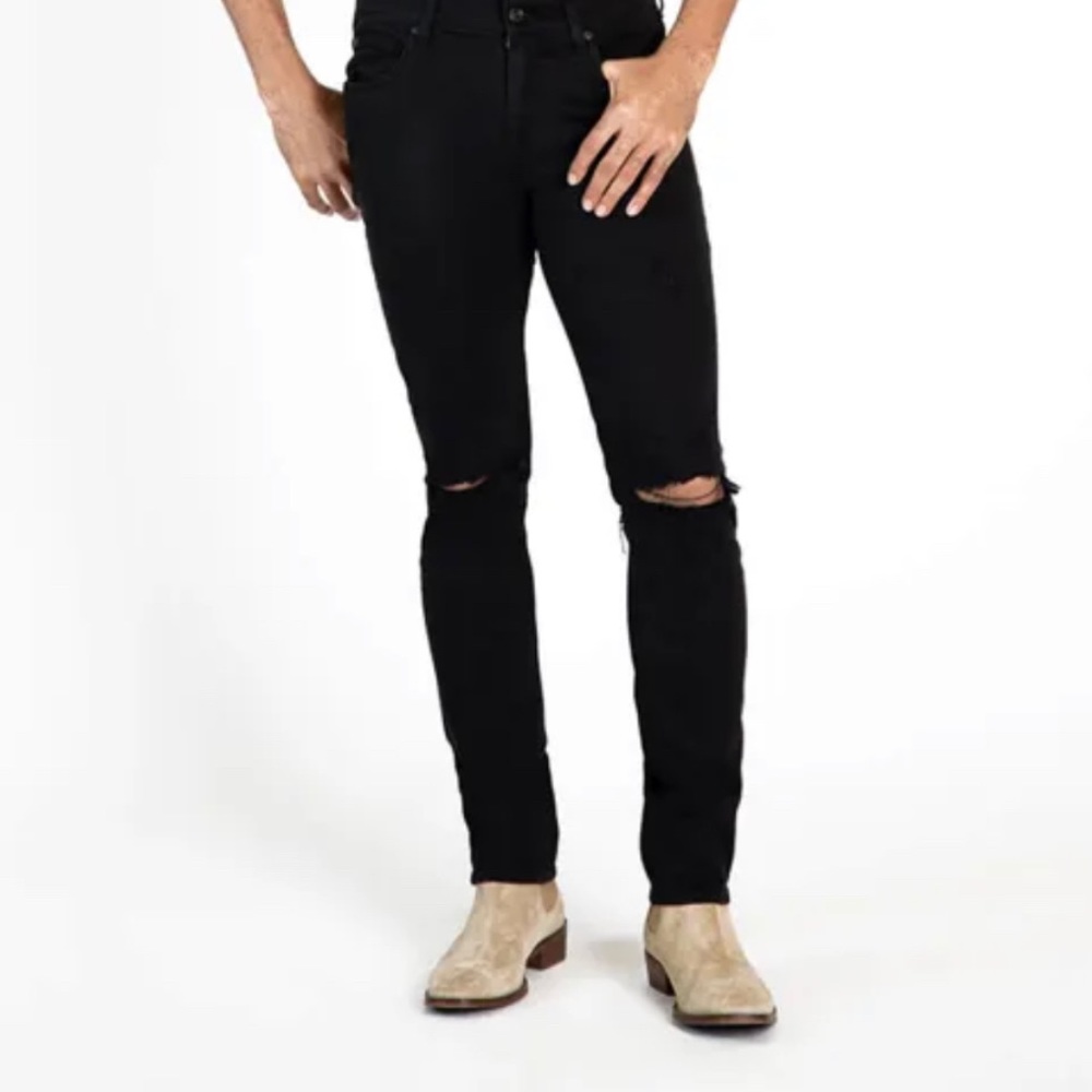 MEN LUXE PERFORMANCE PAXTYN SKINNY BLACK DESTROYED